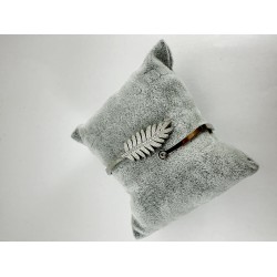 Gümüş Simli Yapraklı Bileklik